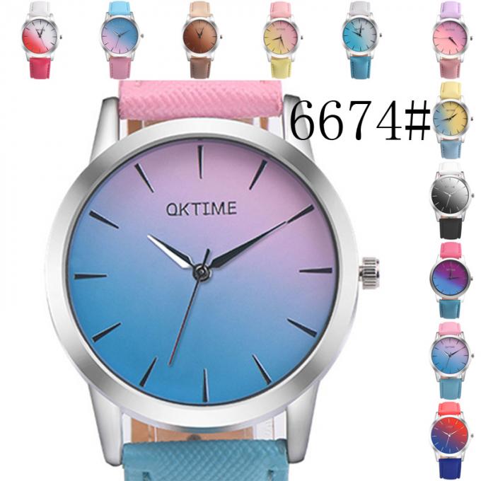 Montre de cuir de caisse d'alliage de garantie de la qualité de couleurs de la mode 8 de femmes de montre de la Chine de Wal-joie de WJ-8425 Chine
