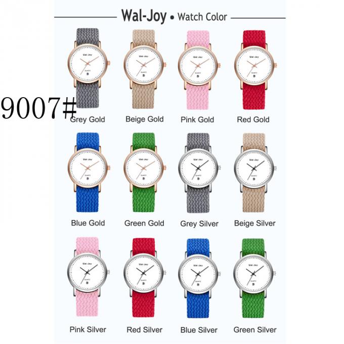 Montre de bracelet en cuir de rose de boîtier de montre d'alliage de couleurs de la garantie de la qualité de poignet de mode des femmes WJ-8426 8
