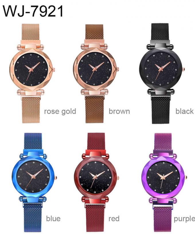 Montre magnétique chinoise de bande d'acier inoxydable de bracelet de montre de bonne qualité de nouvelles de mode WJ-8458 dames de montre